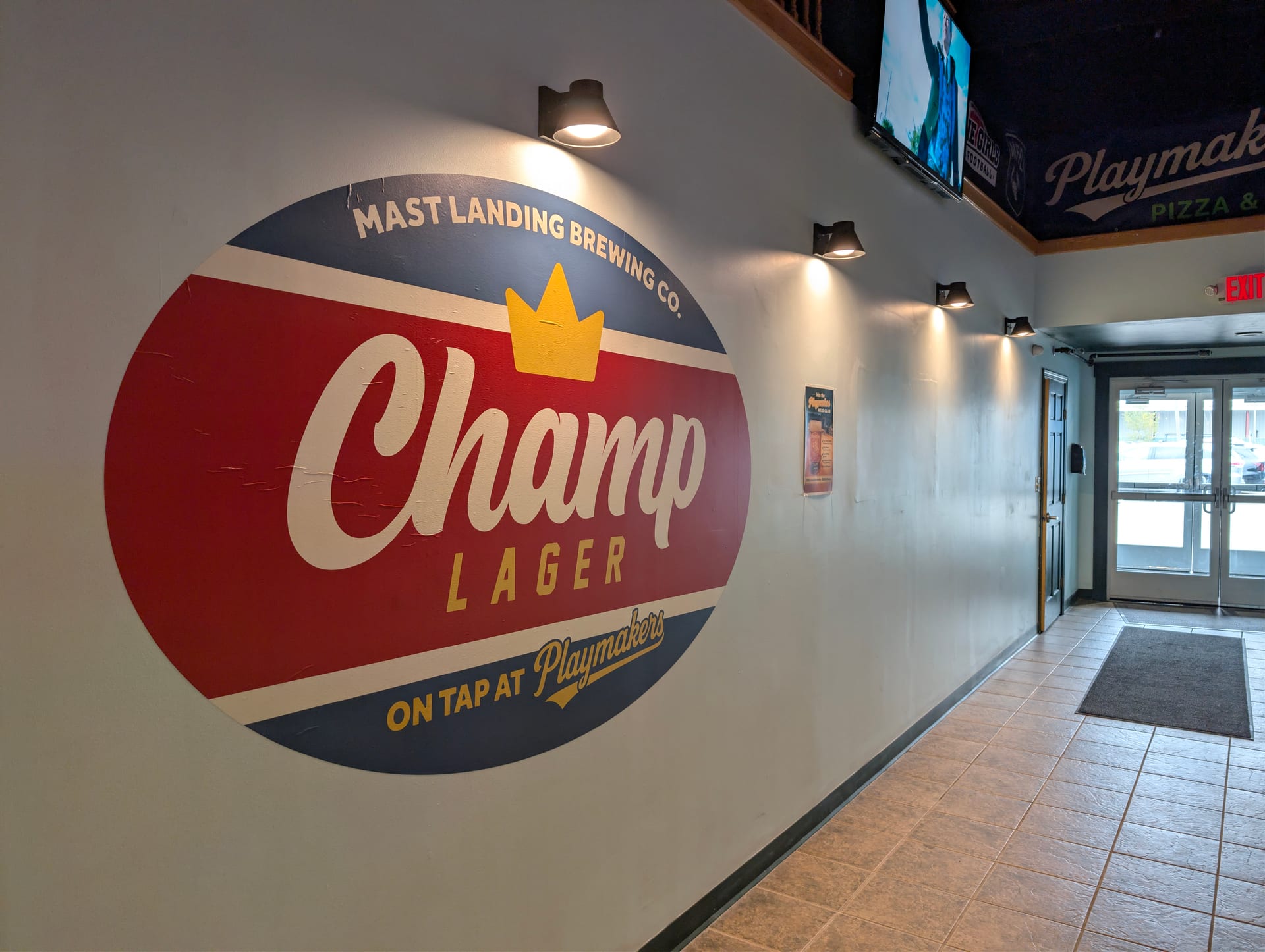 Champ Lager mural at the front entrance